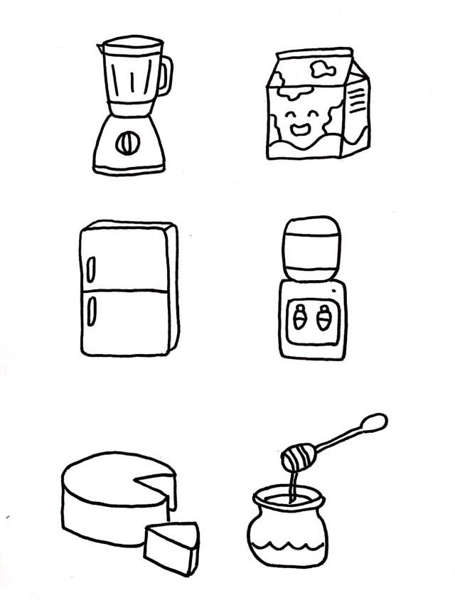 廚房用具簡筆畫背景