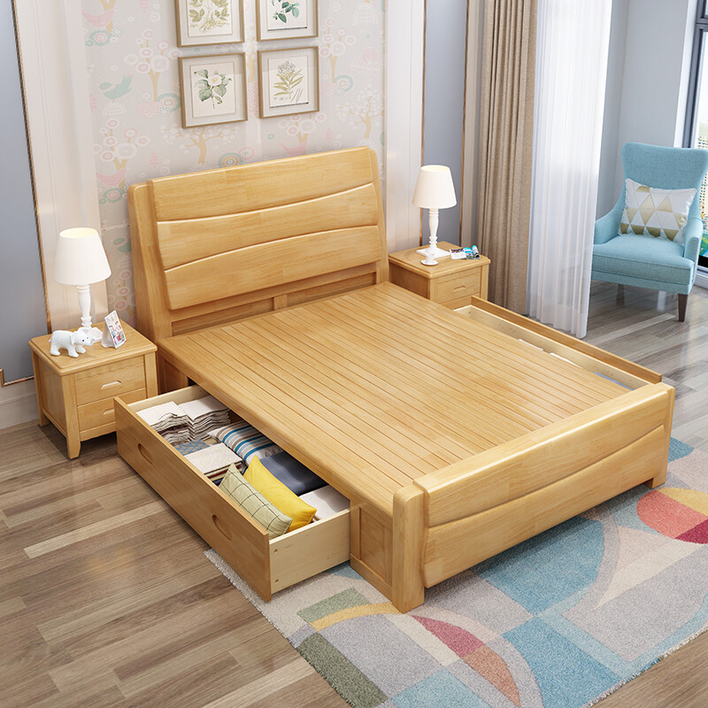 帶儲物功能的實木床、實木小家具收納柜