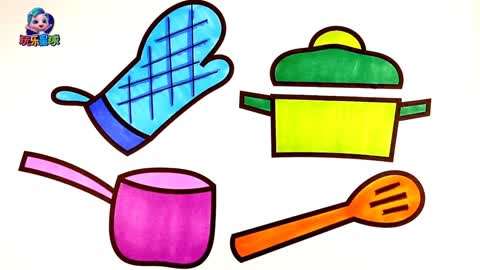 描述廚房用具的涂色和未涂色詞語(yǔ)