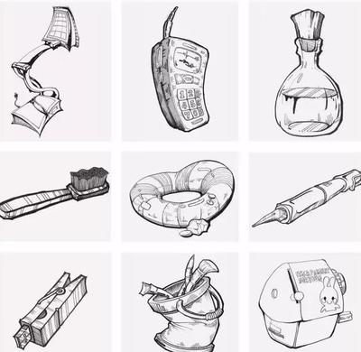 速寫創(chuàng)意生活用品元素臨摹