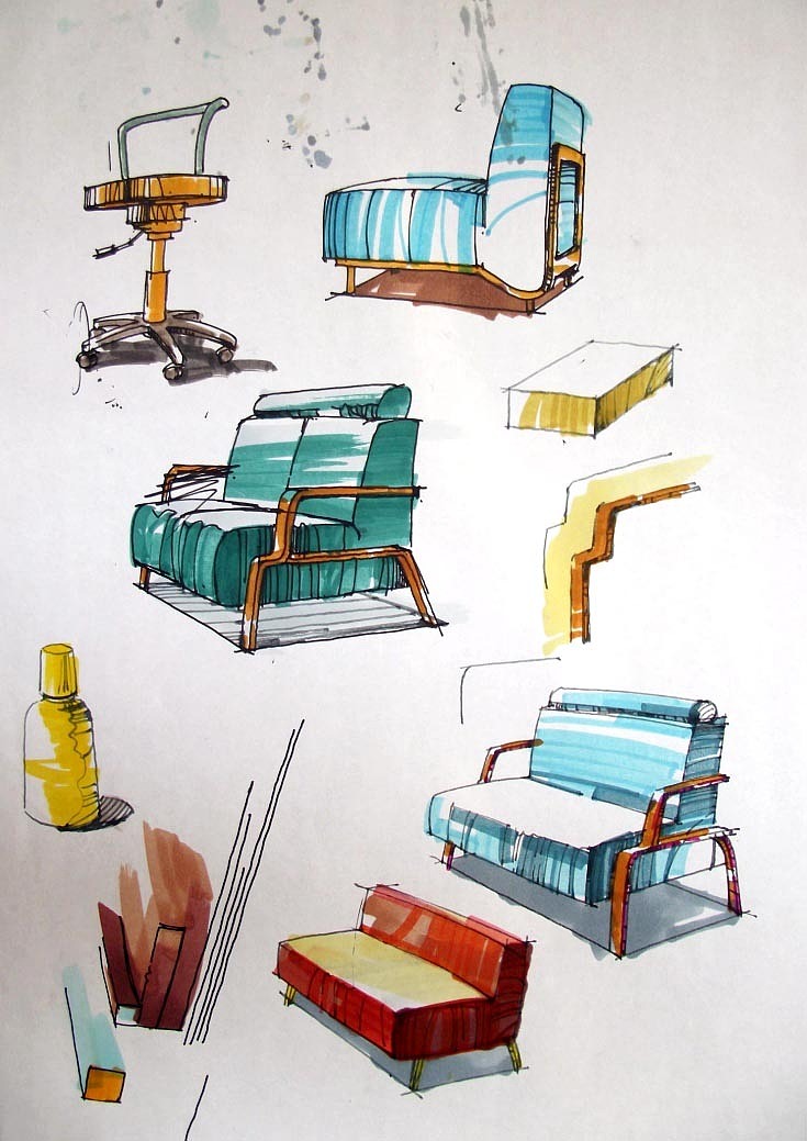 手繪廚房馬克筆,室內設計廚房馬克筆